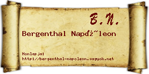 Bergenthal Napóleon névjegykártya
